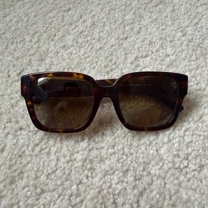 TORY BURCH Dark Tortoise/Dark Brown Gradient Square Sunglasses TY7156U MSRP $182